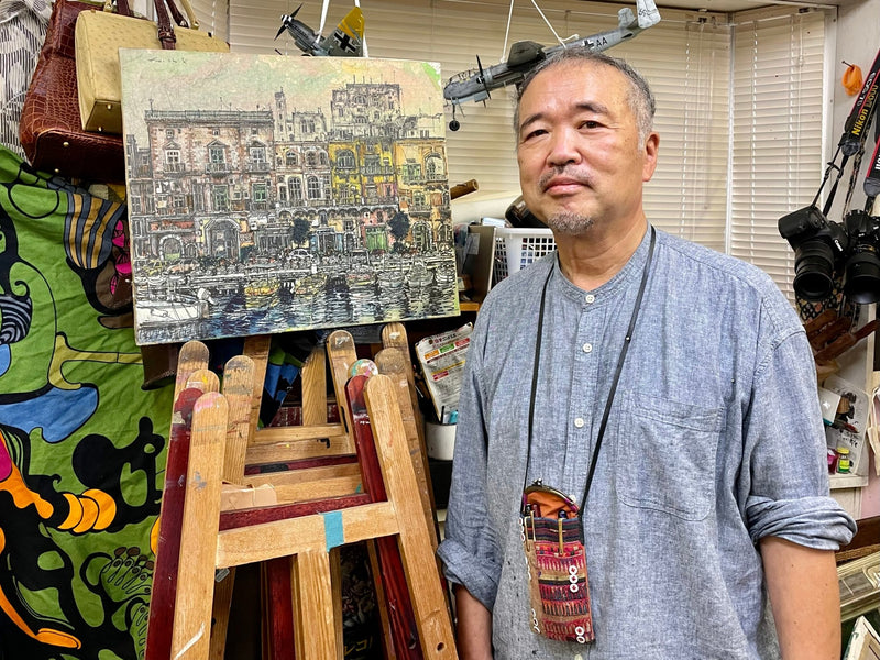 堂免修の10号のペンで書いた絵画です ペン画】『大好きなブランコ』（パンダの絵画） | 絵画とオリジナル