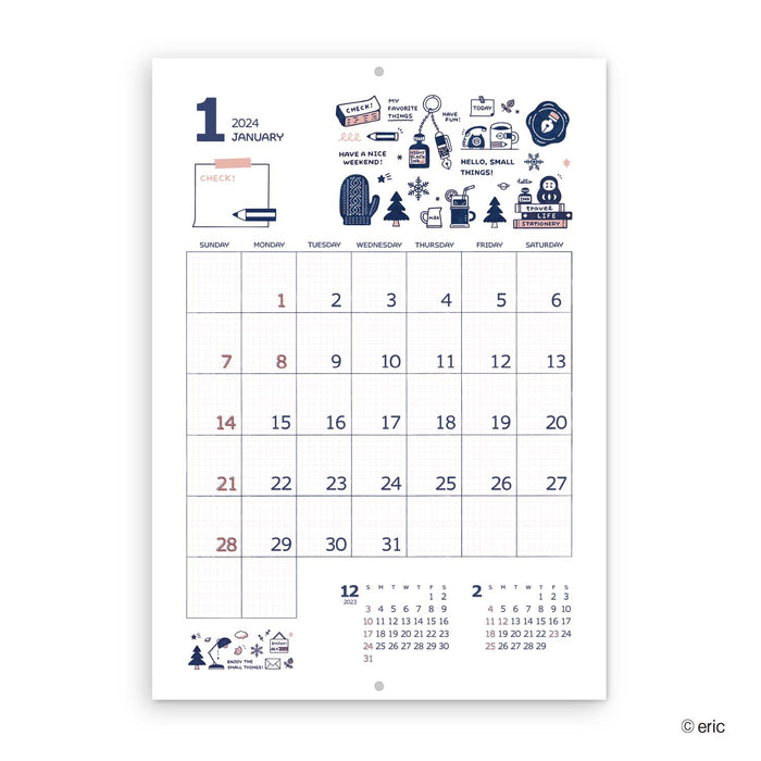 2024 カレンダー eric 壁掛け - 八文字屋OnlineStore