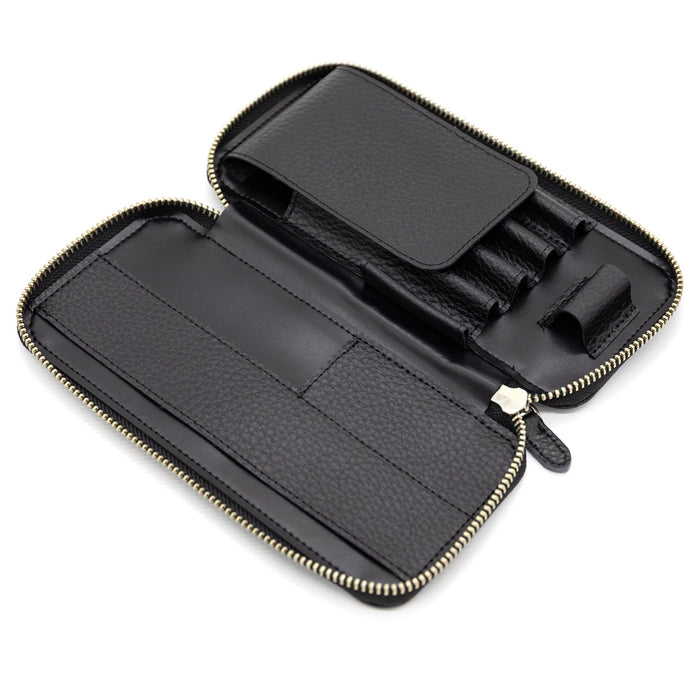 Leather Round Zip Pen Case Essential ADRIA