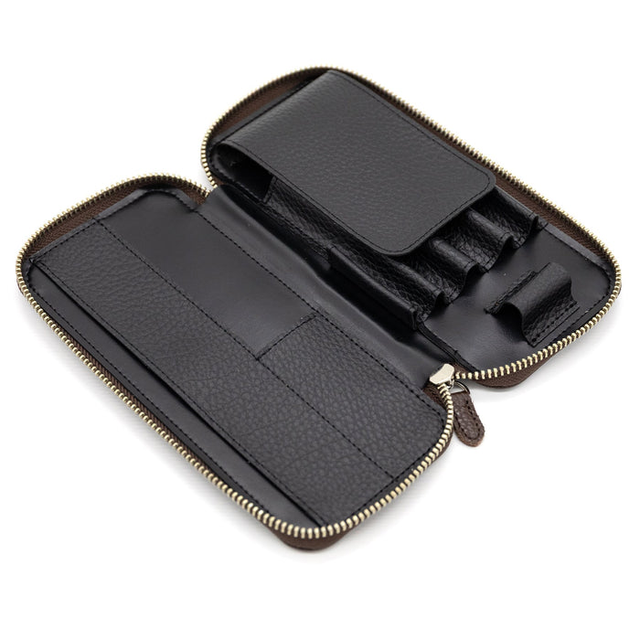 Leather Round Zip Pen Case Essential ADRIA
