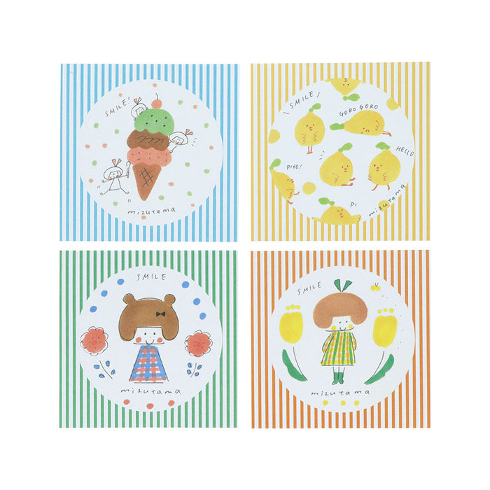 mizutama×サンスター文具 第4弾 窓付スクエアメモ ブルー