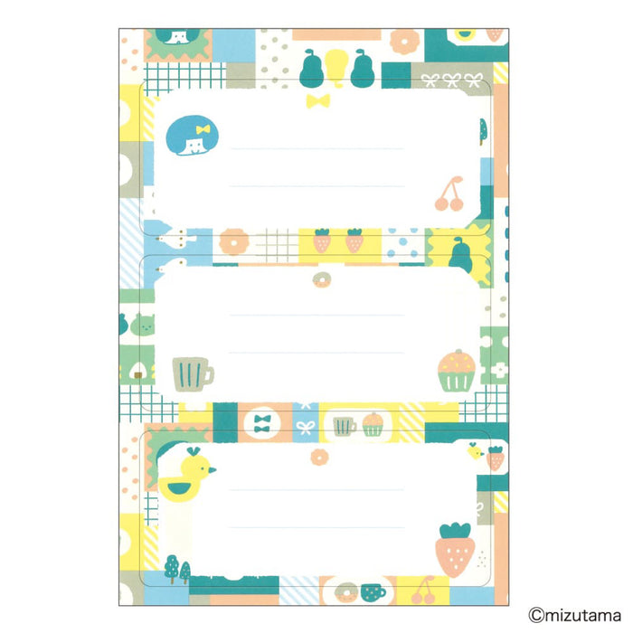 mizutama ちょい書きシール 長方形 パッチワーク - 八文字屋OnlineStore