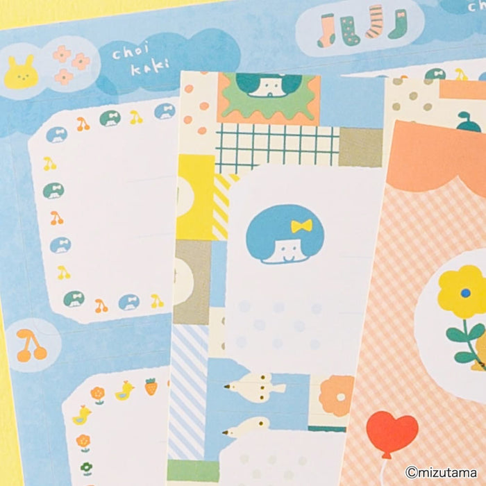 mizutama ちょい書きシール 長方形 パッチワーク - 八文字屋OnlineStore