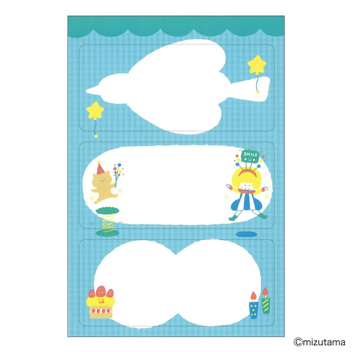 mizutama ちょい書きシール 長方形 スマイル - 八文字屋OnlineStore