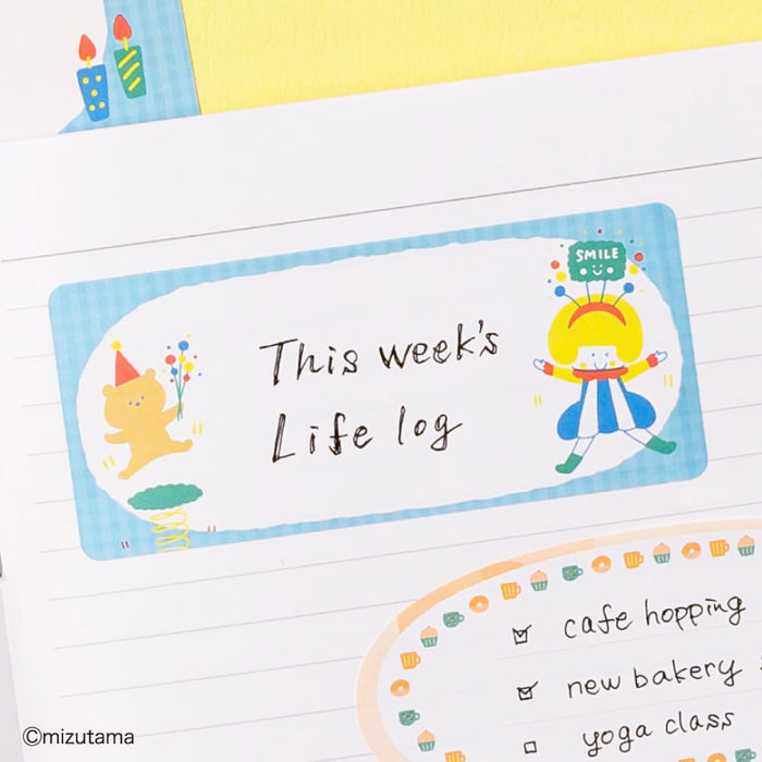mizutama ちょい書きシール 長方形 スマイル - 八文字屋OnlineStore