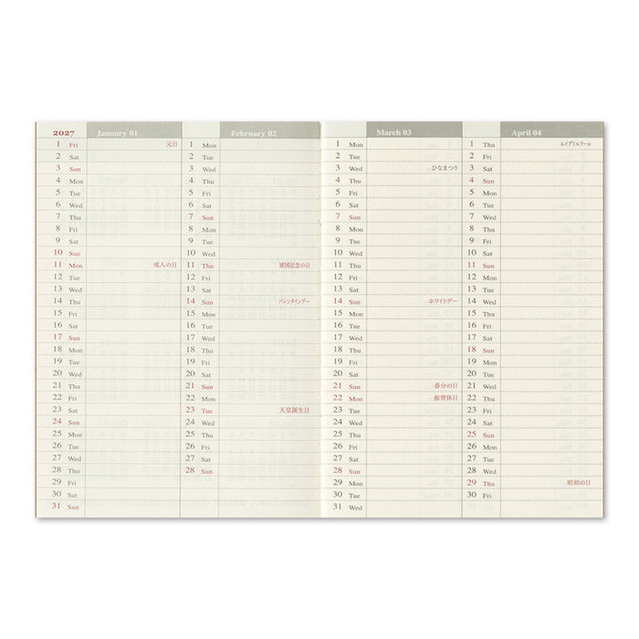 TRAVELER’S notebook 2027 Weekly (Passport Size)