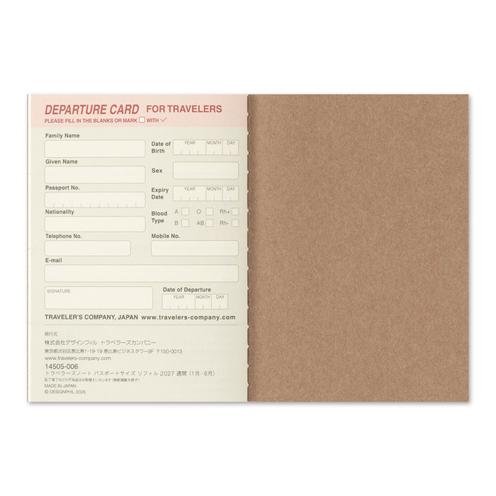 TRAVELER’S notebook 2027 Weekly (Passport Size)
