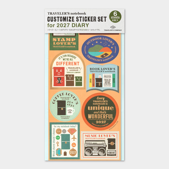 TRAVELER’S notebook Customized Sticker Set for Diary 2027
