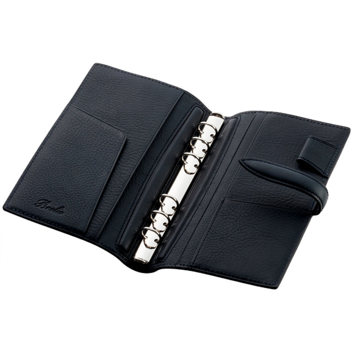 ミネルバボックス バイブルサイズ システム手帳 6穴16mm ネイビー - 八文字屋OnlineStore