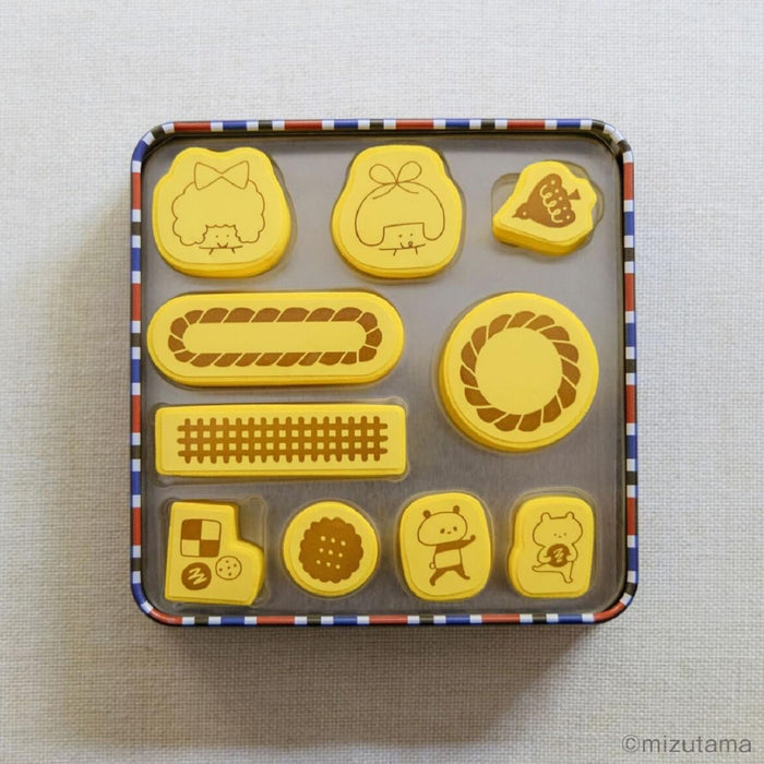 mizutamaのクッキーみたいなはんこと缶のセットBOOK