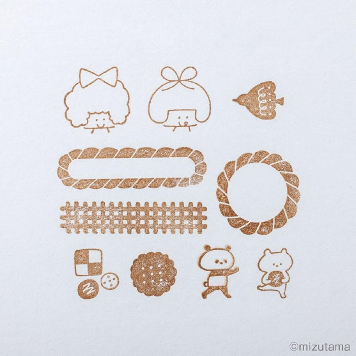 mizutamaのクッキーみたいなはんこと缶のセットBOOK