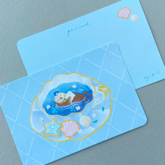 ア・ラ・カル堂 ラッコのティータイムポストカード - 八文字屋OnlineStore