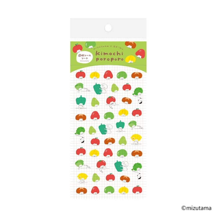 mizutama kimochi poroporo 透明シールシート 小 - 八文字屋OnlineStore