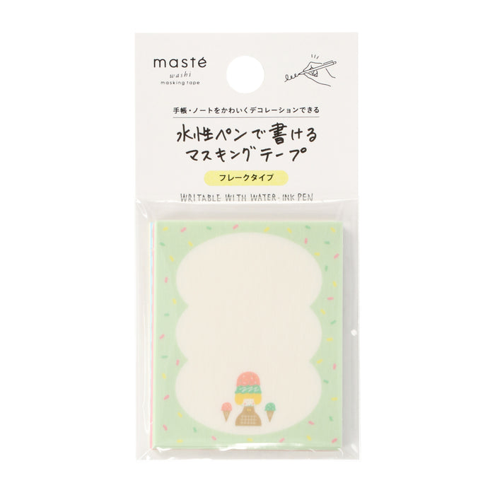 mizutama 水性ペンで書けるマスキングテープ フレークタイプ アイスクリーム