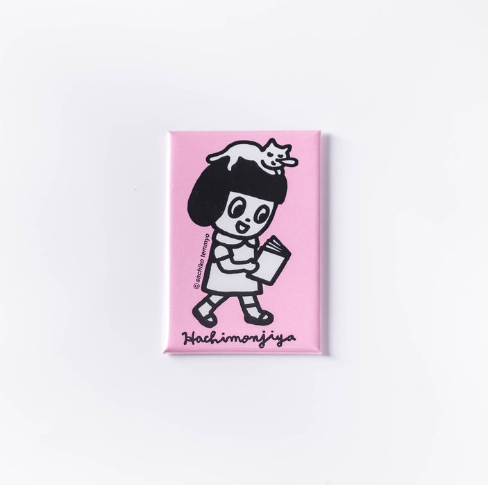 本と女の子とネコのマグネット - 八文字屋OnlineStore