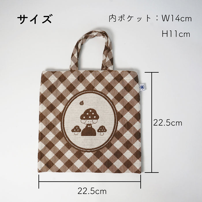 mizutama × 米織小紋 フラットバッグ きのこ - 八文字屋OnlineStore