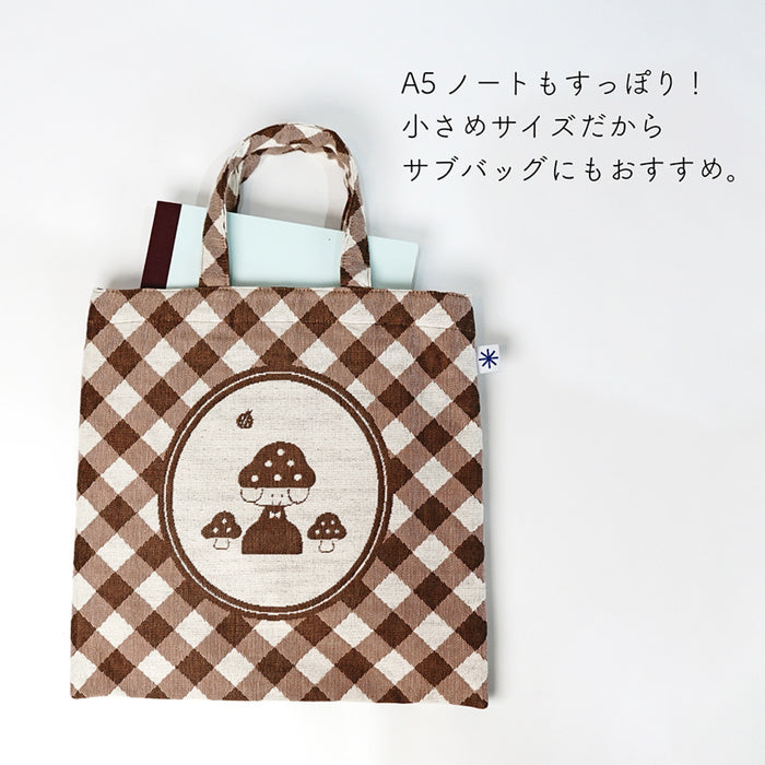 mizutama × 米織小紋 フラットバッグ きのこ - 八文字屋OnlineStore