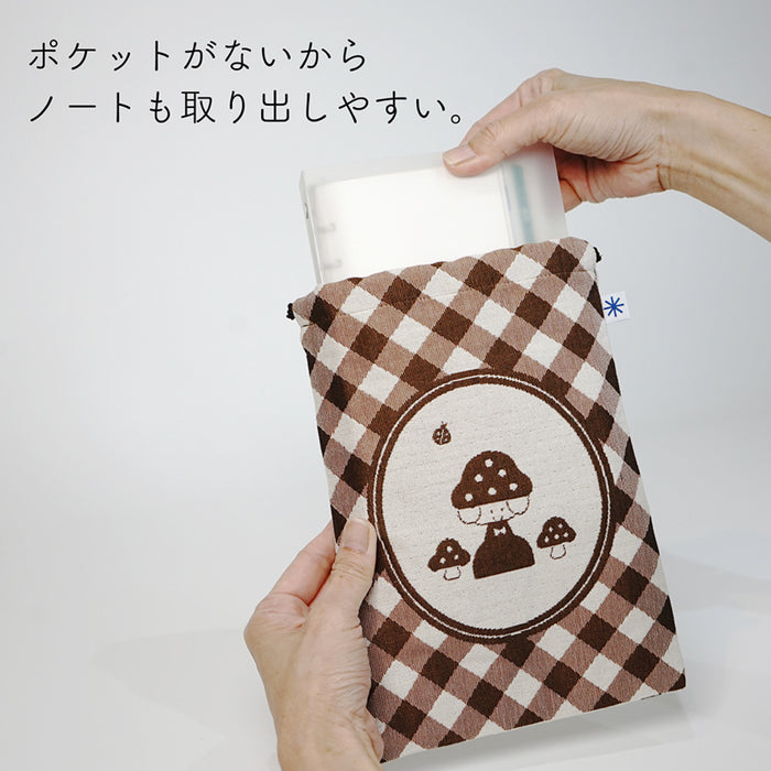 mizutama × 米織小紋 巾着 L きのこ - 八文字屋OnlineStore