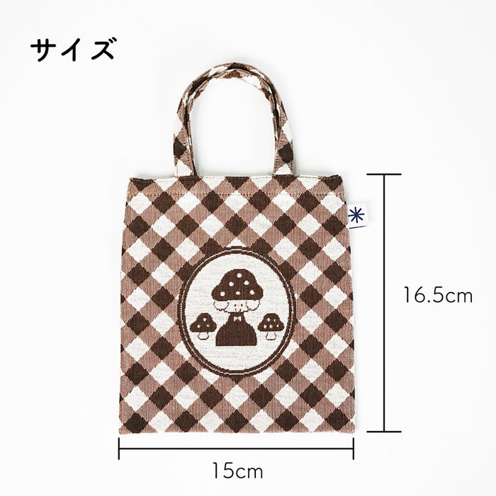 mizutama × 米織小紋 ミニフラットバッグ きのこ - 八文字屋OnlineStore