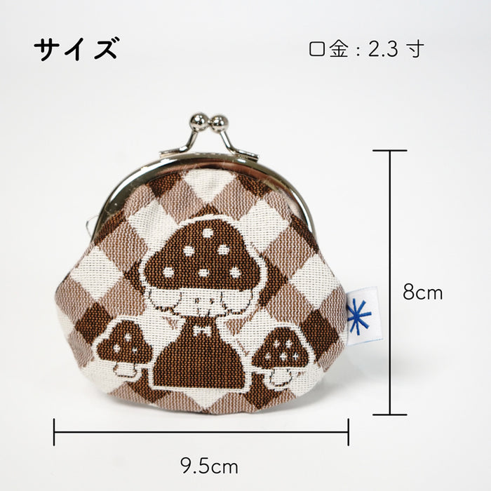 mizutama × 米織小紋 丸型がま口 きのこ - 八文字屋OnlineStore