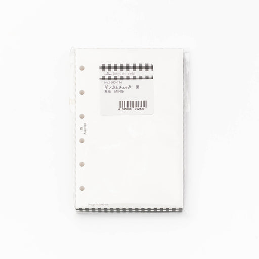 mini6 koguchi refill ギンガムチェック 黒 - 八文字屋OnlineStore