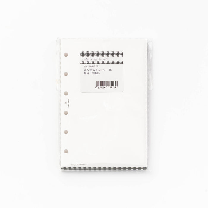 mini6 koguchi refill ギンガムチェック 黒 - 八文字屋OnlineStore