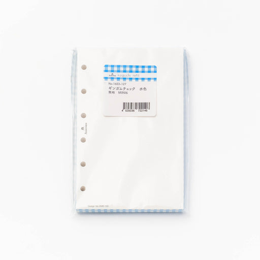 mini6 koguchi refill ギンガムチェック 水色 - 八文字屋OnlineStore