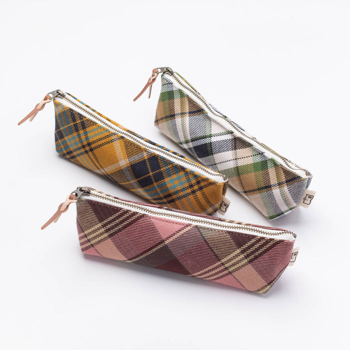 ボートペンケース チェック グリーン