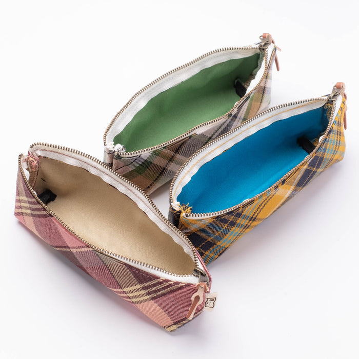 ボートペンケース チェック グリーン