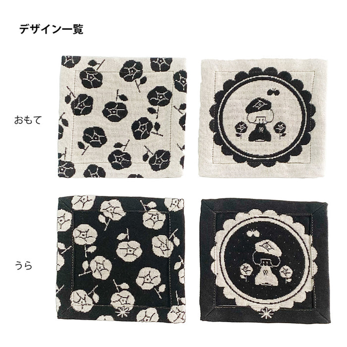 mizutama × 米織小紋 バラ コースター2枚セット