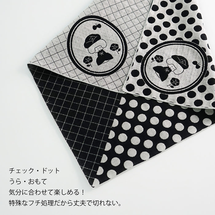 mizutama × 米織小紋 バラ 大判はんかち