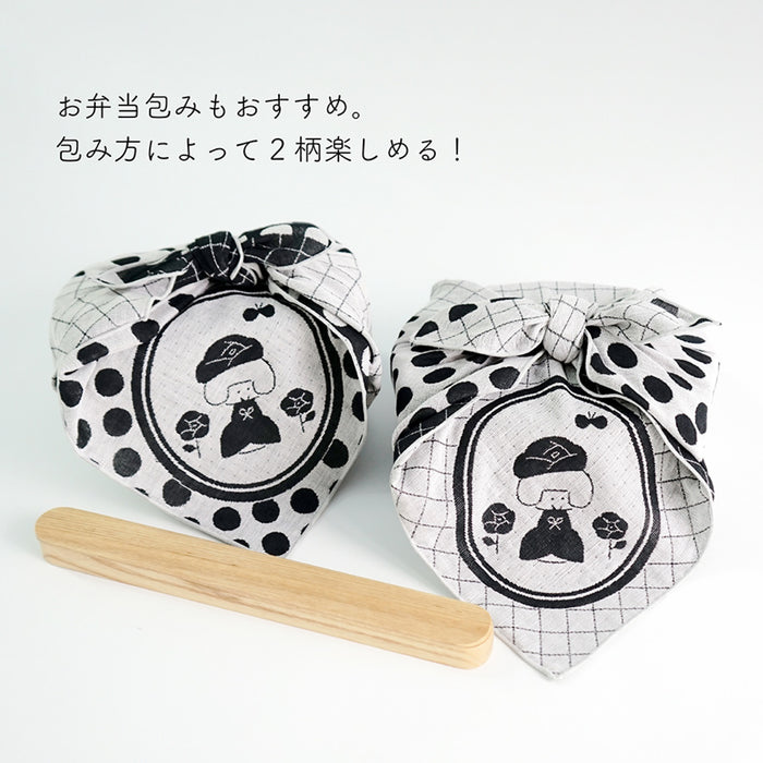 mizutama × 米織小紋 バラ 大判はんかち