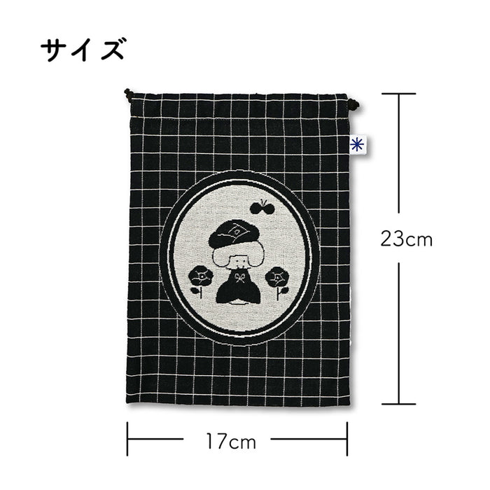 mizutama × 米織小紋 バラ 巾着 L