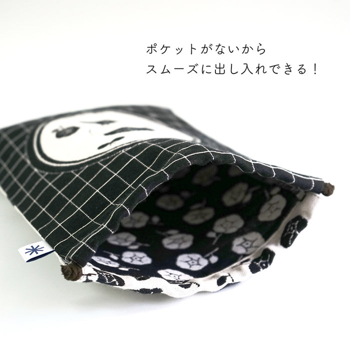mizutama × 米織小紋 バラ 巾着 L
