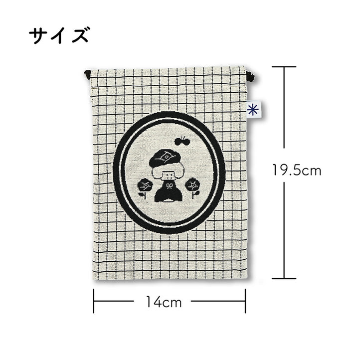 mizutama × 米織小紋 バラ 巾着 M