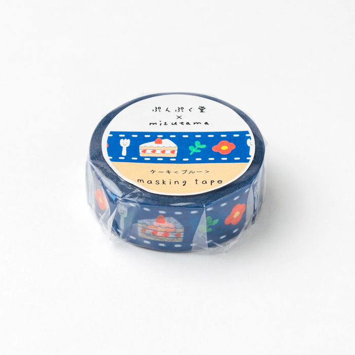 mizutama マスキングテープ ケーキ＜ブルー＞ - 八文字屋OnlineStore
