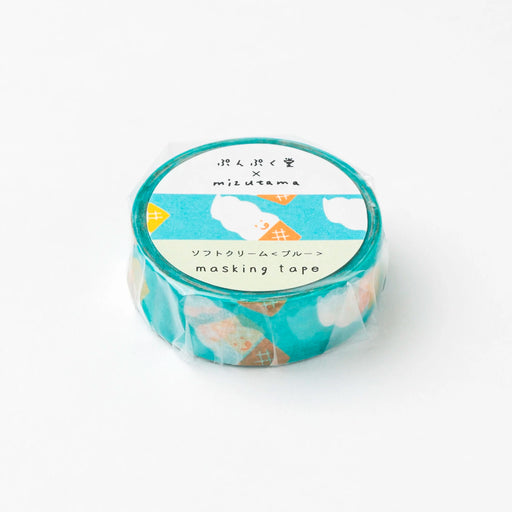 mizutama マスキングテープ ソフトクリーム＜ブルー＞ - 八文字屋OnlineStore