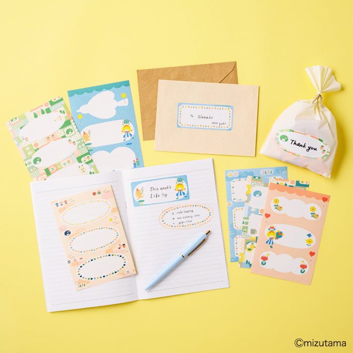 mizutama ちょい書きシール だ円 パッチワーク - 八文字屋OnlineStore