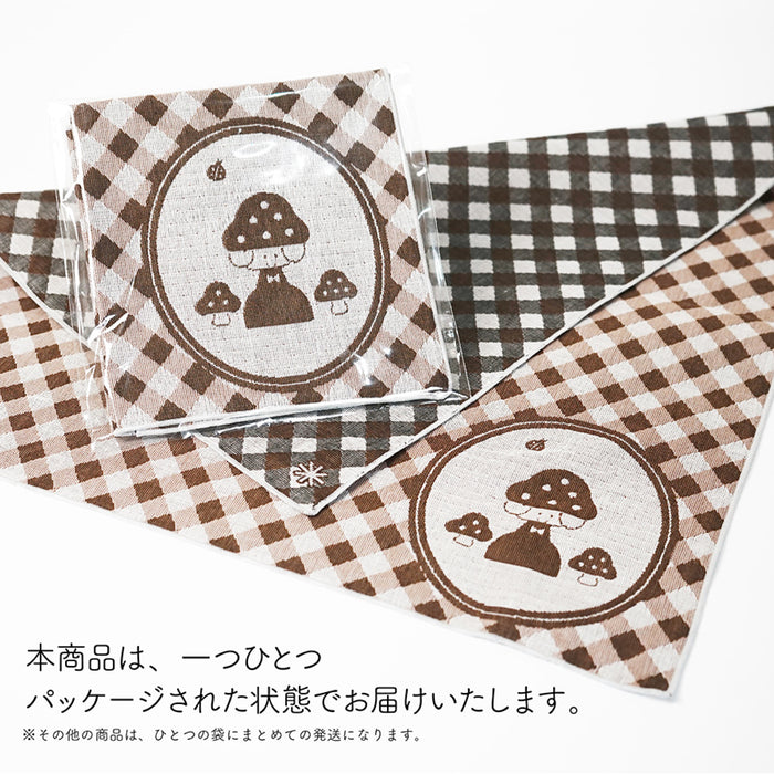 mizutama × 米織小紋 大判はんかち きのこ - 八文字屋OnlineStore