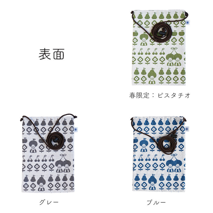 mizutama × 米織小紋 fruit おさんぽ巾着