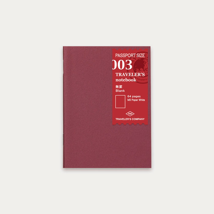 TRAVELER’S notebook (Passport Size) Refill  Blank Notebook - 八文字屋OnlineStore