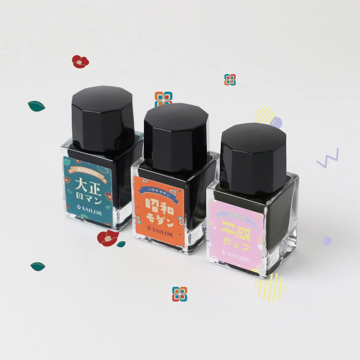 10×3 レトロ 万年筆用ボトルインク10ml 3色セット | 八文字屋OnlineStore