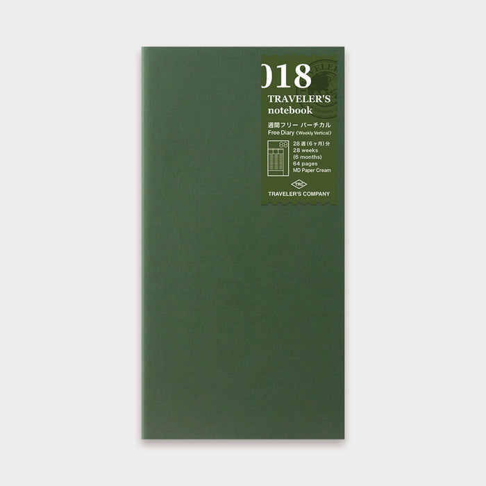TRAVELER’S notebook Refill Free Diary <Weekly Vertical> - 八文字屋OnlineStore