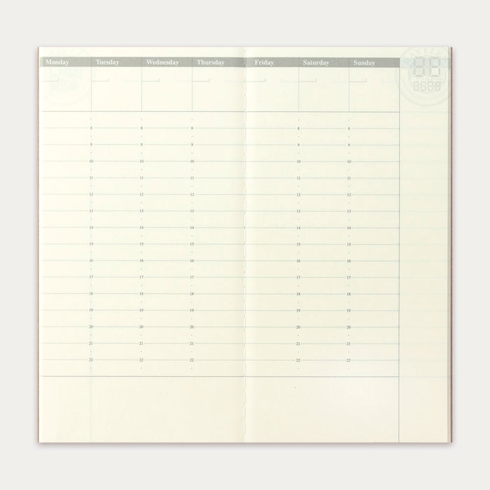 TRAVELER’S notebook Refill Free Diary <Weekly Vertical> - 八文字屋OnlineStore