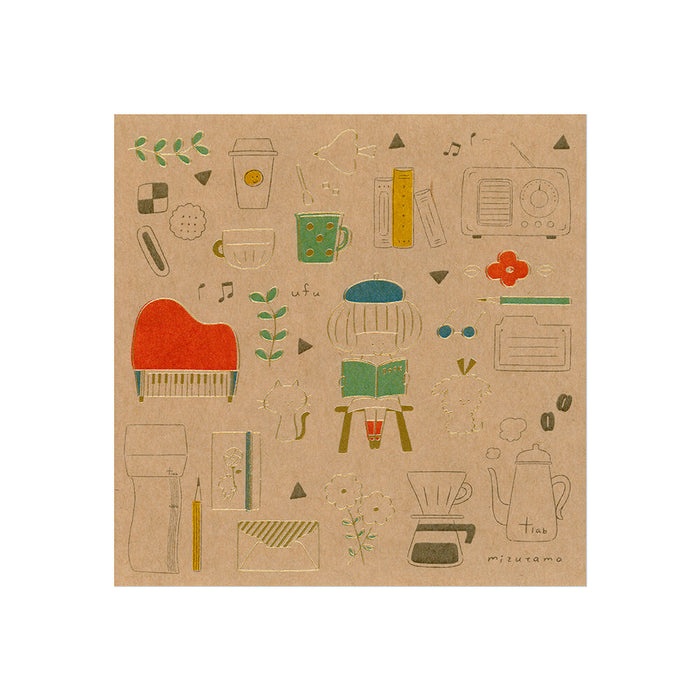 +lab×mizutama お絵描きの時間 箔押しシール - 八文字屋OnlineStore